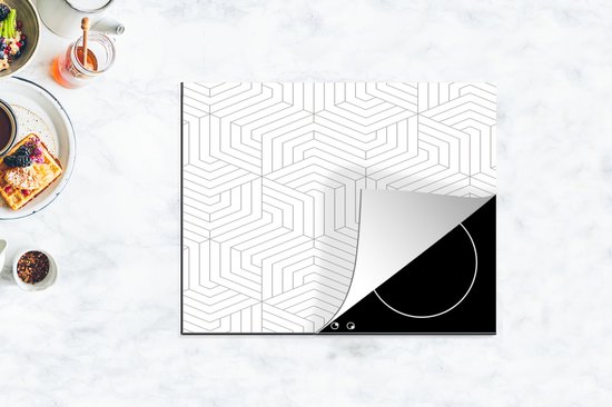 KitchenYeah® Inductie beschermer 65x52 cm - Abstract - Patronen - Design - Lijn - Kookplaataccessoires - Afdekplaat voor kookplaat - Inductiebeschermer - Inductiemat - Inductieplaat mat