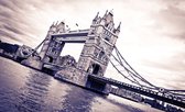 Fotobehang - Vlies Behang - London Bridge Sepia - Londen - Stad - 312 x 219 cm