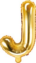 Partydeco - Folieballon Goud Letter J (35 cm)