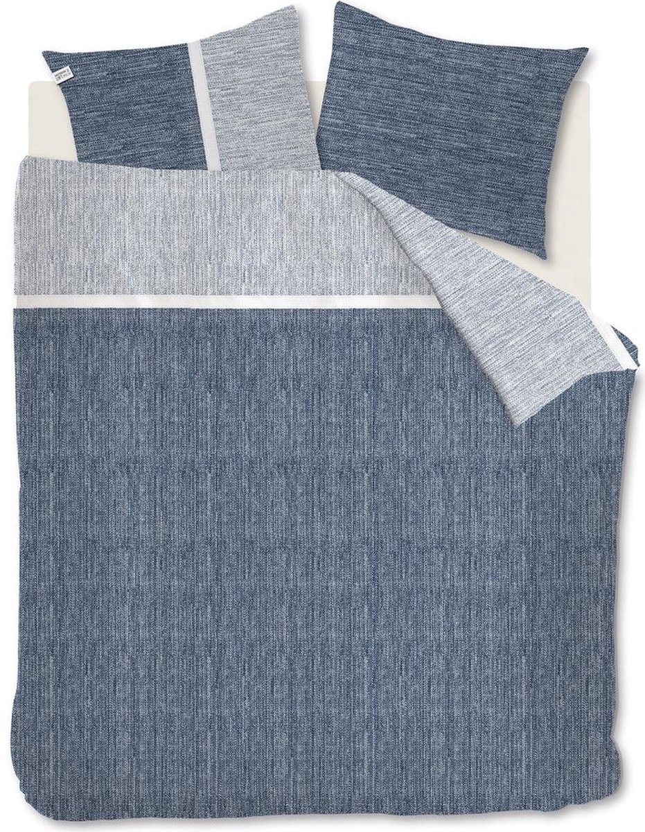 Rivièra Maison - Amsterdam Loft dekbedovertrek - Tweepersoons - 200x200/220 cm - Blauw Grijs