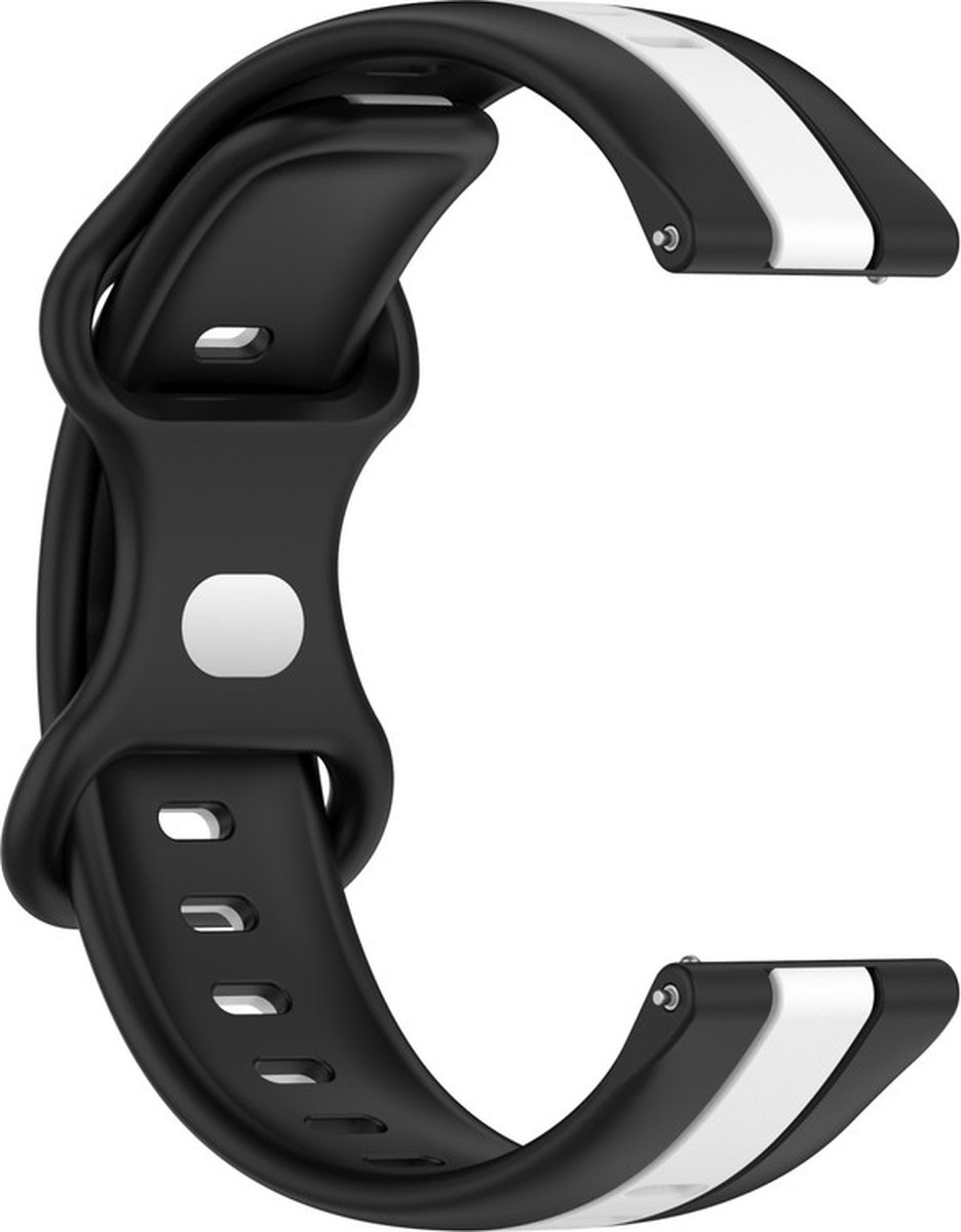 Siliconen bandje - geschikt voor Garmin Forerunner 55 / 245 / 645 - zwart-wit
