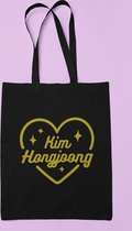 Ateez Member Kim Hongjoong Gold Totebag - Korean Boyband - Kpop Fans - Fan Art Merchandise - Notre taille