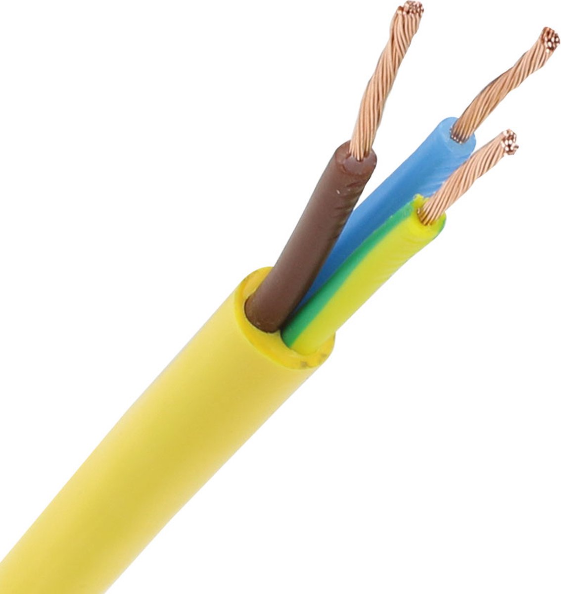 Pur kabel H07BQ-F 3x1.5mm² geel per rol 100 meter