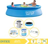 Intex Easy Set Zwembad - Opblaaszwembad - 305x76 cm - Inclusief Solarzeil Pro, Onderhoudspakket, Filter en Stofzuiger