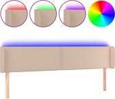 vidaXL-Hoofdbord-LED-203x16x78/88-cm-kunstleer-cappuccinokleurig