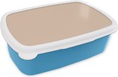Broodtrommel Blauw - Lunchbox - Brooddoos - Beige - Kleuren - Effen - 18x12x6 cm - Kinderen - Jongen