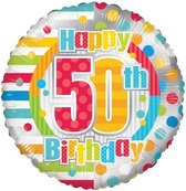 Kaleidoscope Folieballon Happy 50th Birthday 45,5 Cm