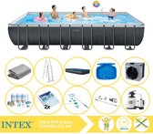 Intex Ultra XTR Frame Zwembad - Opzetzwembad - 732x366x132 cm - Inclusief Onderhoudspakket, Glasparels, Onderhoudsset, Stofzuiger, Voetenbad en Warmtepomp CP