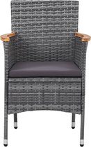 vidaXL - 5-delige - Tuinset - poly - rattan - grijs