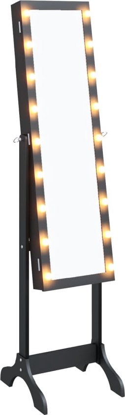 vidaXL-Spiegel-vrijstaand-met-LED's-34x37x146-cm-zwart