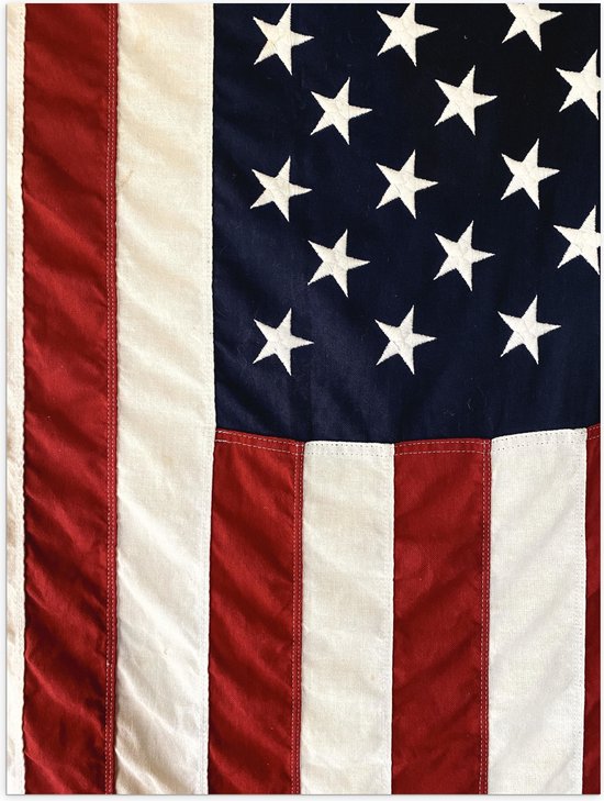 Poster (Mat) - Amerikaanse Vlag - 30x40 cm Foto op Posterpapier met een Matte look