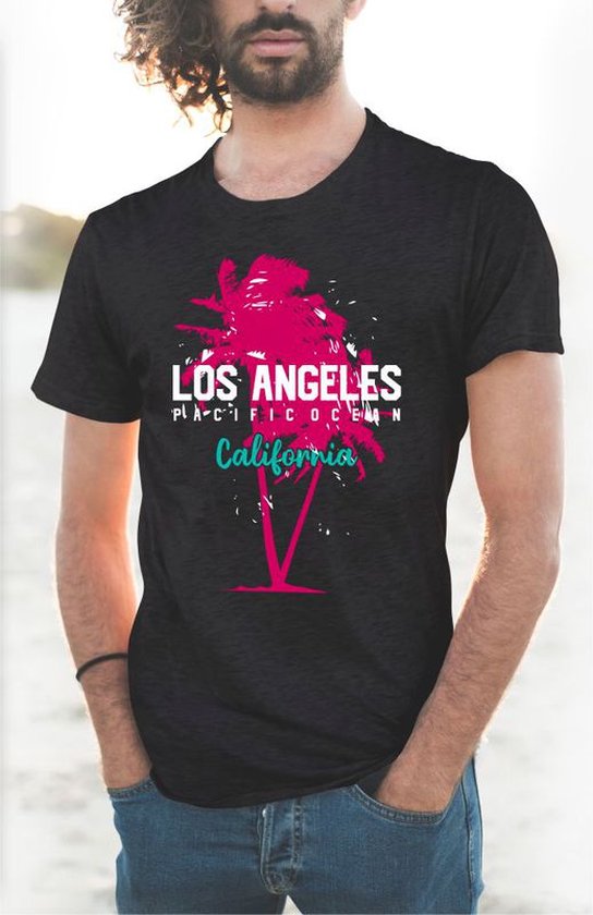T-Shirt 789-1 Los Angeles California - Zwart, 4xL