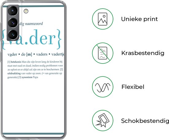 Telefoonhoesje Geschikt voor Samsung Galaxy S21 hoesje - Quotes - Vader definitie - Spreuken - Woordenboek - Siliconen Telefoonhoesje Telefoonhoesje