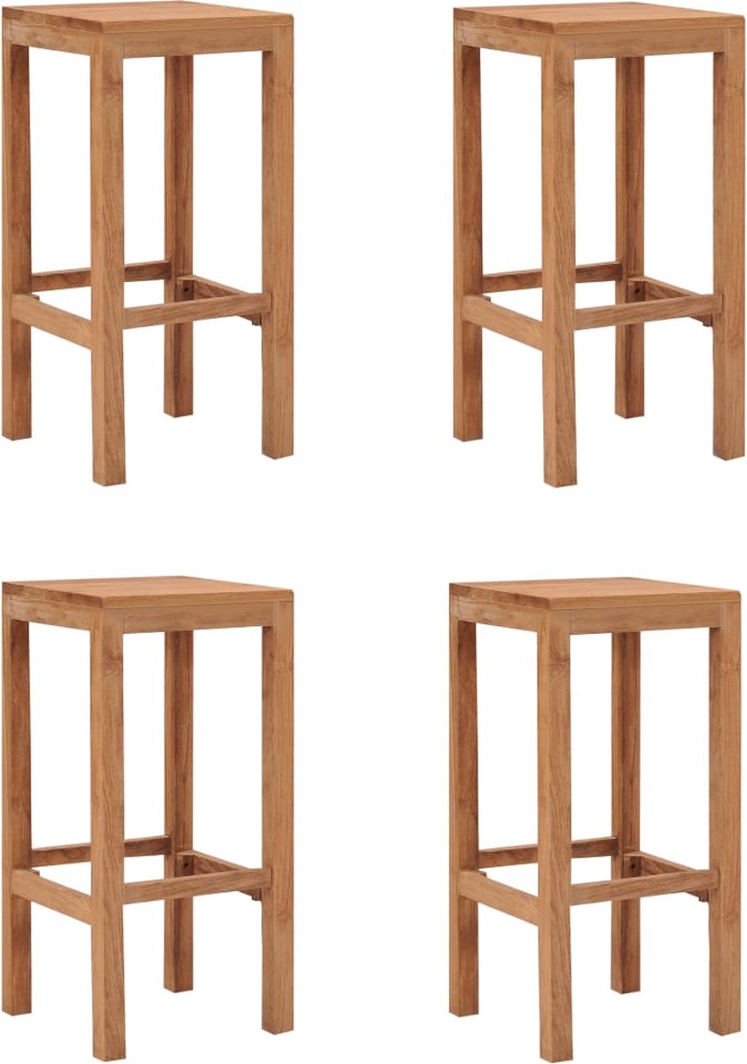 Chaises hautes bar teck massif vendus par lot de 2