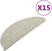 vidaXL - Trapmatten - zelfklevend - 15 - st - sisal-look - 56x17x3 - cm - grijs