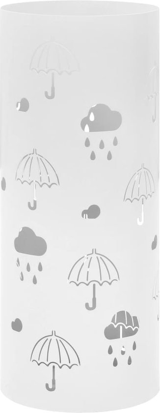 vidaXL - Parapluhouder - paraplu's - staal - wit