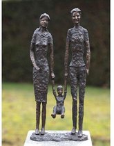 Tuinbeeld - bronzen beeld - Familie Modern - Bronzartes - 49 cm hoog
