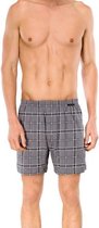 Schiesser Boxershort met gulp in een grijze ruit.(146931)