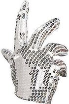 Partychimp - Handschoenen - Michael Jackson - Pailletten - Wit/Zilver