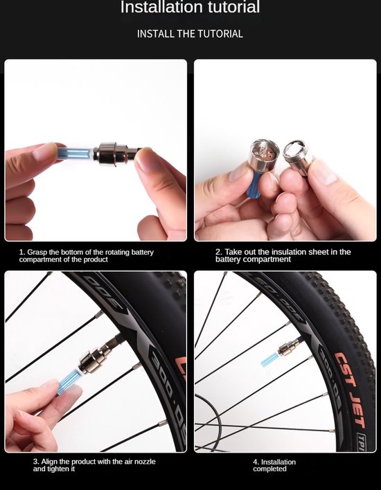 Fietswielverlichting (LED-lamp voor in de wielen