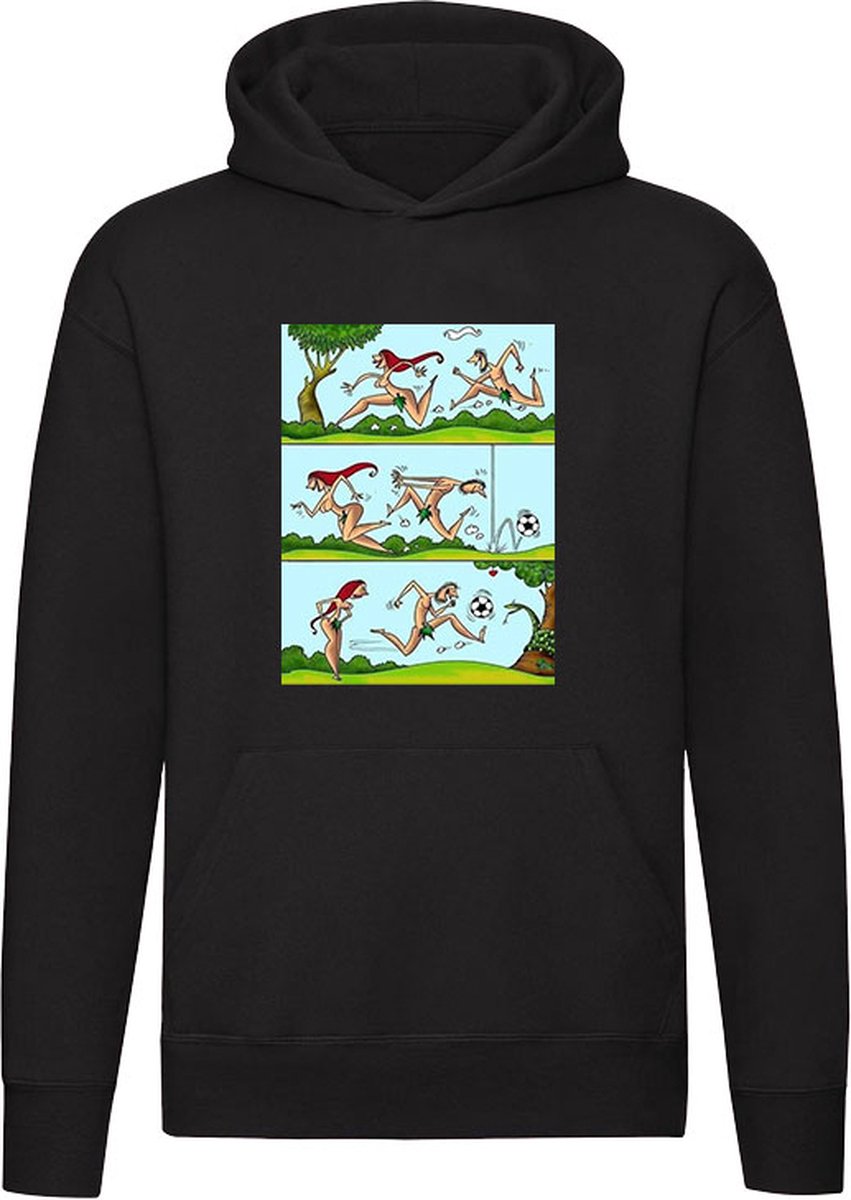 Grappige Hoodie - voetbal - naakt - man - vrouw - grappig - trui - sweater - capuchon