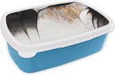 Broodtrommel Blauw - Lunchbox - Brooddoos - Goud - Abstract - Design - 18x12x6 cm - Kinderen - Jongen