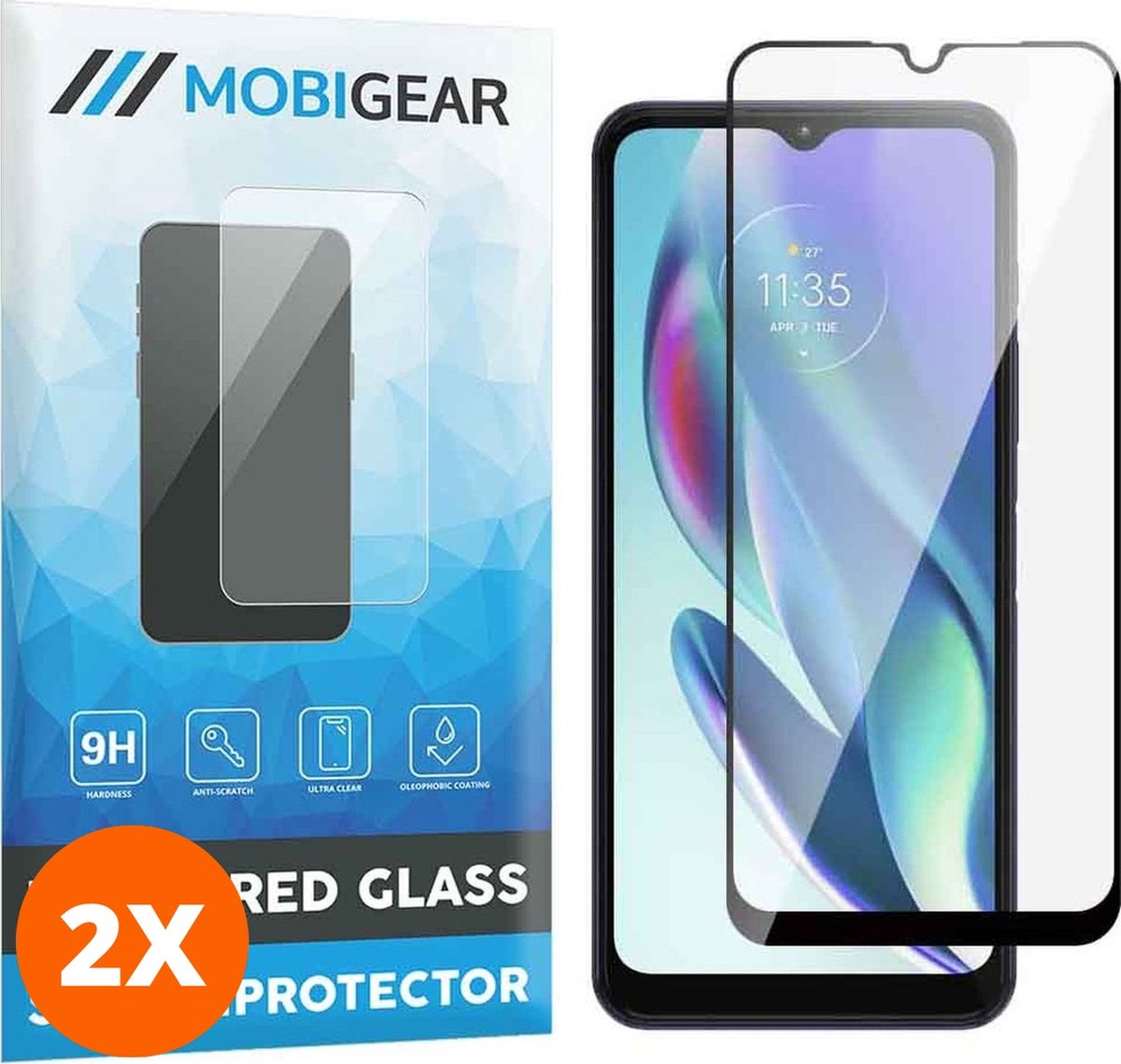 Mobigear Screenprotector geschikt voor Motorola Moto G50 Glazen | Mobigear Premium Screenprotector - Case Friendly - Zwart (2-Pack)