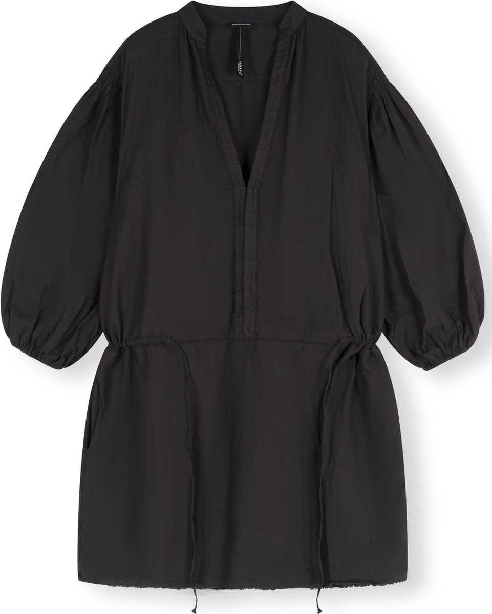 10DAYS Tunic Dress Waffle Dames - Jurk - Zwart - Maat S