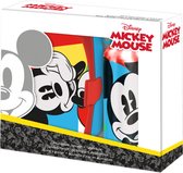 Disney Mickey Mouse lunchbox set voor kinderen - 2-delig - rood - aluminium/kunststof
