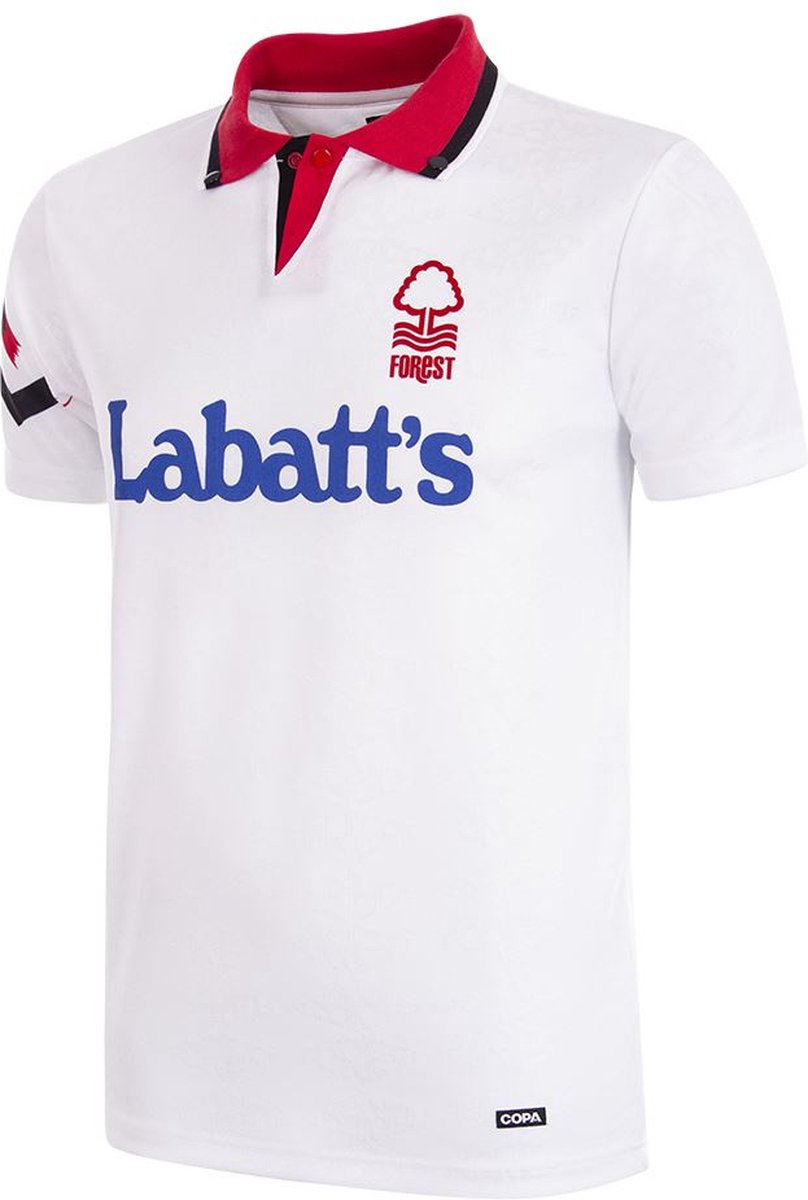 COPA - Nottingham Forest 1992-93 Away Retro Voetbal Shirt - M - Wit