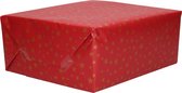 1x Rollen Kerst kadopapier print bordeaux rood 2,5 x 0,7 meter op rol 70 grams - Luxe papier kwaliteit cadeaupapier/inpakpapier - Kerstmis