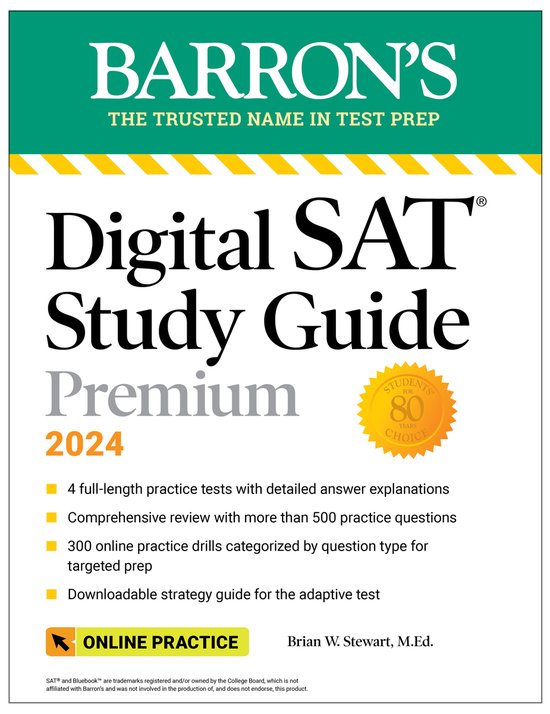 2024:　Digital　Tests　Guide　Barron's　Practice　SAT　Premium,　Test　+...　Prep-　Study