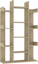 vidaXL - Boekenkast - 86x25,5x140 - cm - bewerkt - hout - sonoma - eikenkleurig