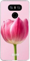 LG G6 Hoesje Transparant TPU Case - Pink Tulip #ffffff