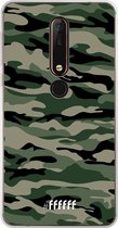 Nokia X6 (2018) Hoesje Transparant TPU Case - Woodland Camouflage #ffffff