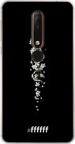 Nokia X6 (2018) Hoesje Transparant TPU Case - White flowers in the dark #ffffff