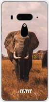 HTC U12+ Hoesje Transparant TPU Case - Elephants #ffffff