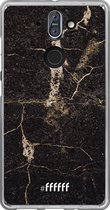 Nokia 8 Sirocco Hoesje Transparant TPU Case - Dark Golden Marble #ffffff