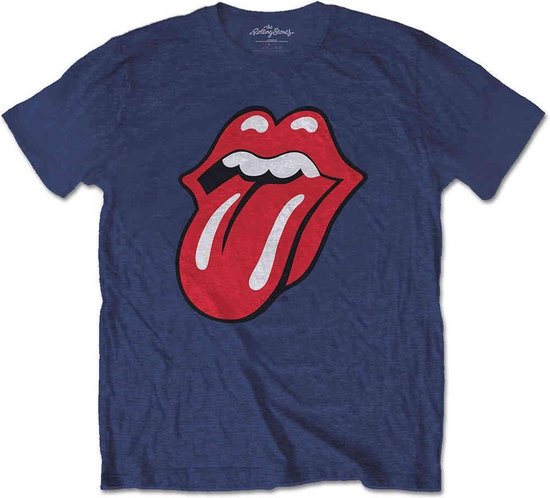 The Rolling Stones - Classic Tongue Kinder T-shirt - Kids tm 12 jaar - Blauw