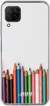 Huawei P40 Lite Hoesje Transparant TPU Case - Pencils #ffffff