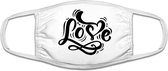 Love mondkapje | liefde | valentijn | gezichtsmasker | bescherming | bedrukt | logo | Wit / Zwart mondmasker van katoen, uitwasbaar & herbruikbaar. Geschikt voor OV