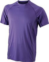 James and Nicholson - Heren Running Reflex T-Shirt (Paars/Zwart)