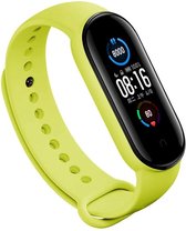 Siliconen Smartwatch bandje - Geschikt voor  Xiaomi Mi Band 5 siliconen bandje - lime - Horlogeband / Polsband / Armband