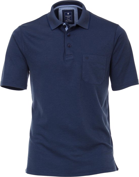 Redmond regular fit poloshirt - jeansblauw melange - Maat: XL