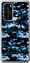 Huawei P40 Hoesje Transparant TPU Case - Navy Camouflage #ffffff