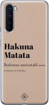 OnePlus Nord hoesje siliconen - Hakuna matata | OnePlus Nord case | Bruin/beige | TPU backcover transparant