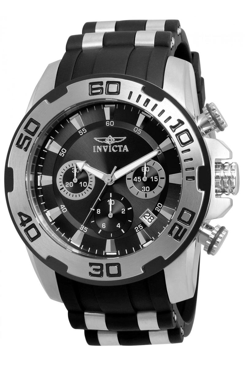 Invicta Pro Diver - SCUBA 22311 Heren Horloge - Waterdicht - Analoog - Quartz Uurwerk - Roestvrij Staal met zwarte Wijzerplaat - 50mm