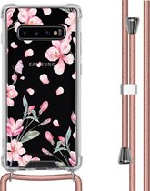 iMoshion Design hoesje met koord voor de Samsung Galaxy S10 Plus - Bloem - Roze