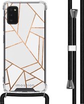 iMoshion Design hoesje met koord voor de Samsung Galaxy A41 - Grafisch Koper - Wit / Goud