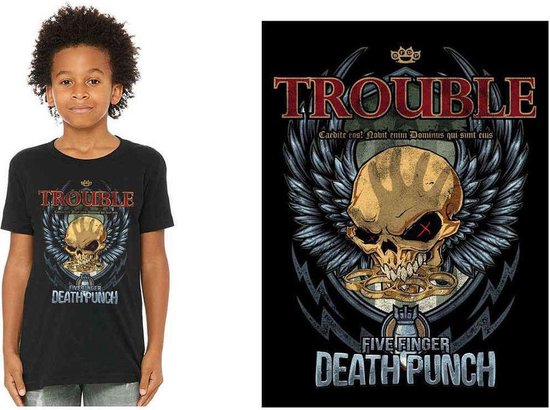 Five Finger Death Punch Trouble Kinder T shirt Kids tm 10 jaar